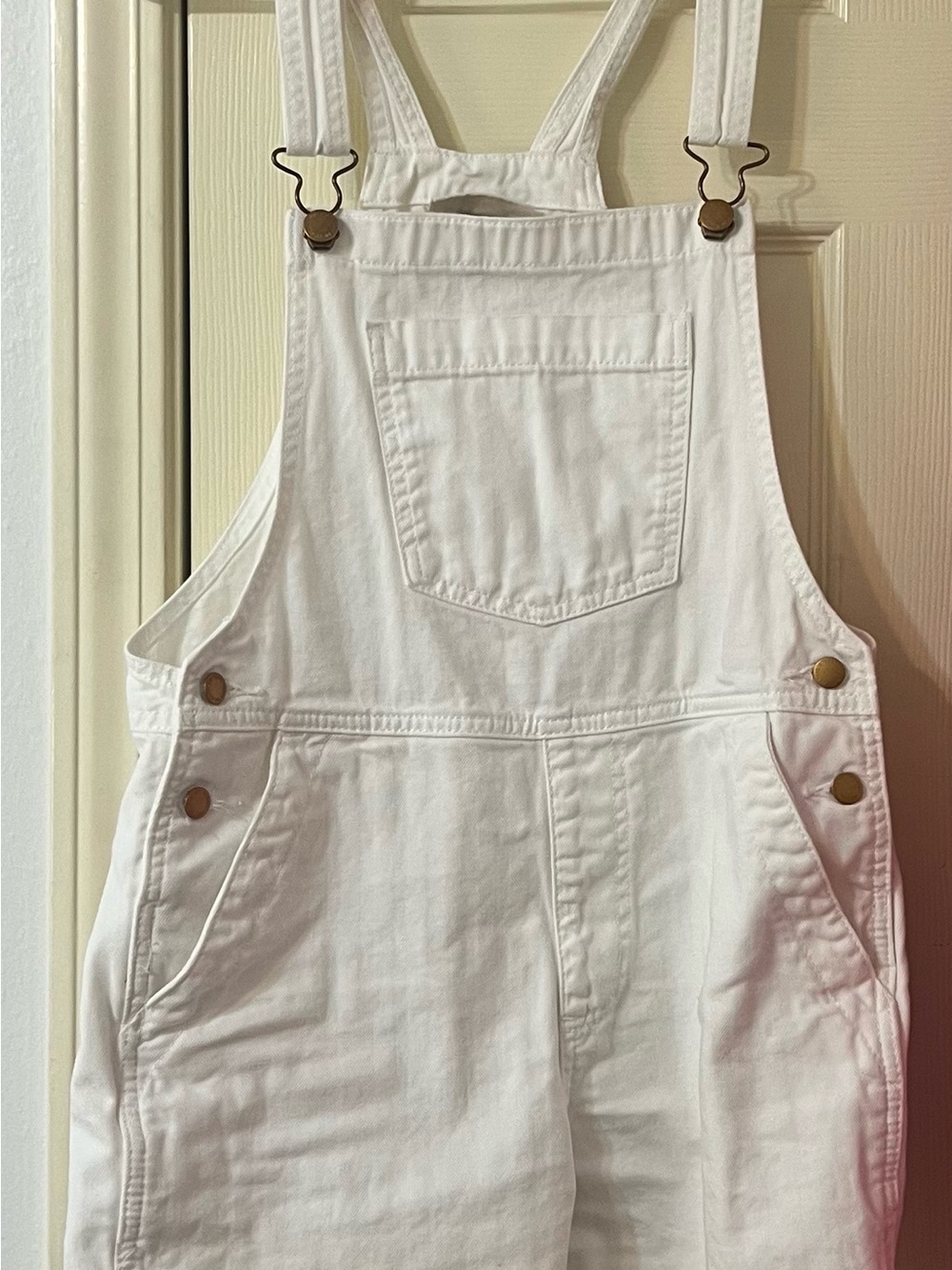 Classic White Denim Overalls